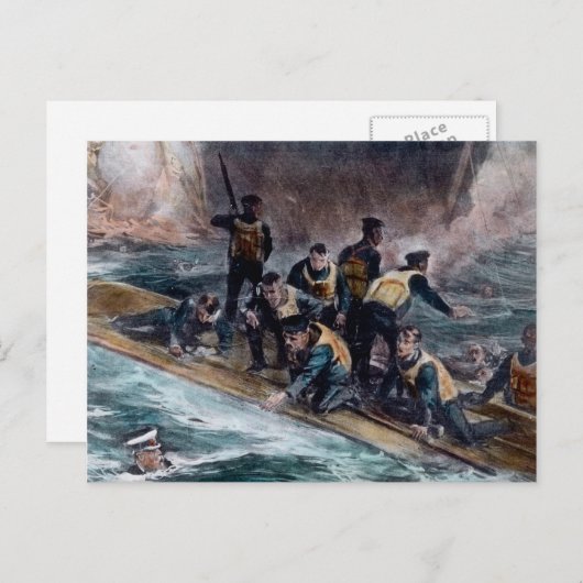 RMS Titanic Crew entkommt Behemoth Sinks Postkarte (Vorne/Hinten)