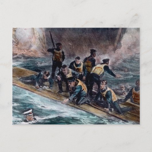 RMS Titanic Crew entkommt Behemoth Sinks Postkarte (Vorderseite)