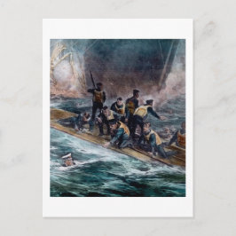 RMS Titanic Crew entkommt Behemoth Sinks Postkarte