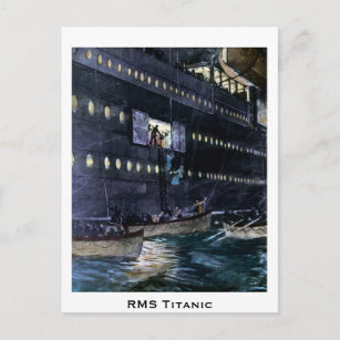 RMS Titanic Escape zu den Rettungsbooten schnell! Postkarte