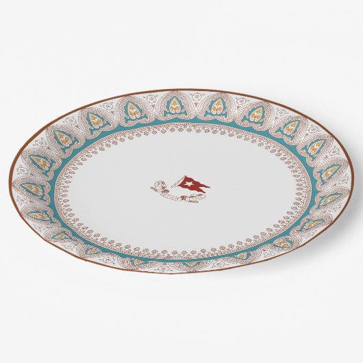 RMS Titanic First Class China Musterplatte Pappteller (Schrägansicht)