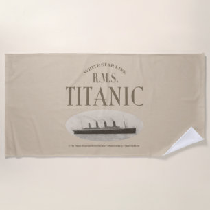 RMS Titanic Ghost Ship Sepia Beach Handtuch