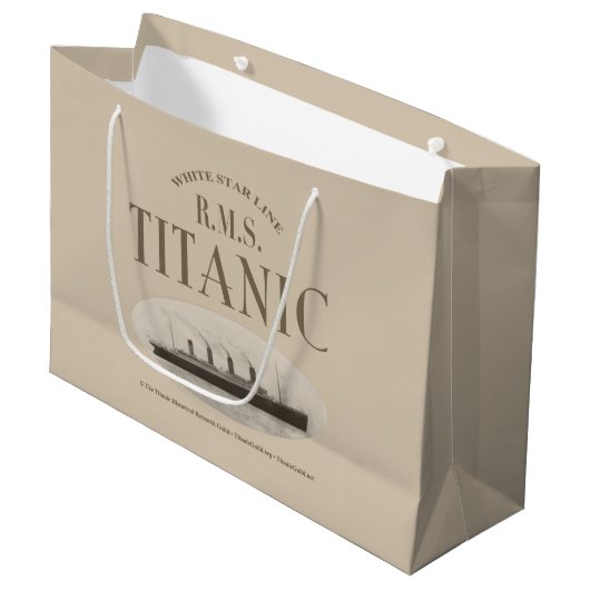 RMS Titanic Ghost Ship Sepia Geschenktasche Große Geschenktüte (Vorderseite Schrägansicht)