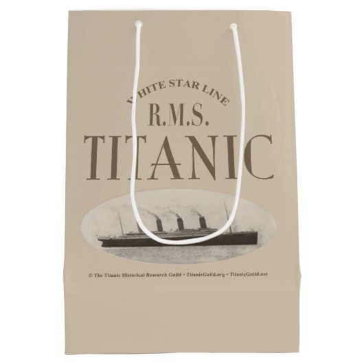 RMS Titanic Ghost Ship Sepia Gift Bag Medium Mittlere Geschenktüte (Rückseite)