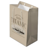 RMS Titanic Ghost Ship Sepia Gift Bag Medium Mittlere Geschenktüte (Rückseite Schrägansicht)