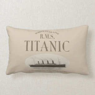 RMS Titanic Ghost Ship Sepia Lumbar Pillow (13x21) Lendenkissen