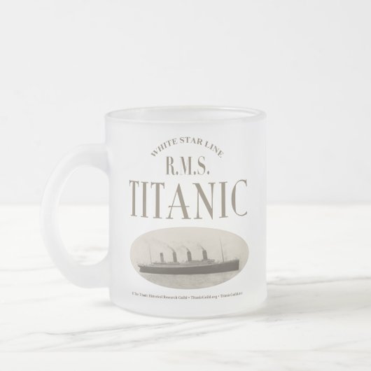 RMS Titanic Ghost Ship Sepia Mattiert Glass Tasse (Links)