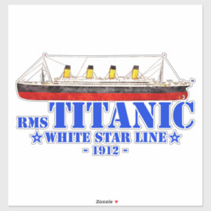 RMS Titanic Illustration - White Star Line 1912 Aufkleber