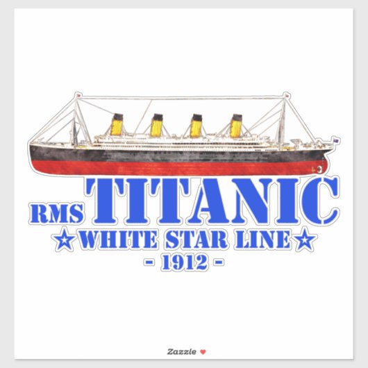 RMS Titanic Illustration - White Star Line 1912 Aufkleber (Blatt)