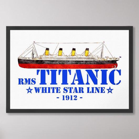 RMS Titanic Illustration - White Star Line 1912 Fotodruck