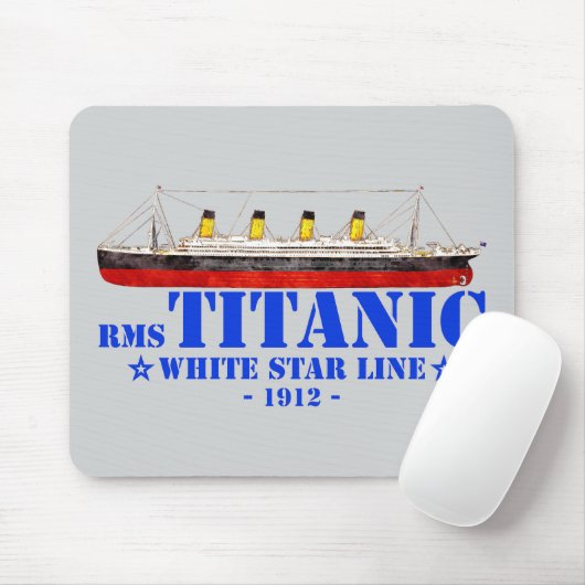 RMS Titanic Illustration - White Star Line 1912 Mousepad (Mit Mouse)