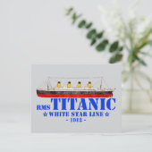 RMS Titanic Illustration - White Star Line 1912 Postkarte (Stehend Vorderseite)
