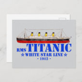 RMS Titanic Illustration - White Star Line 1912 Postkarte (Vorne/Hinten)