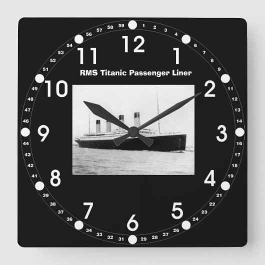 RMS Titanic Passagierfähre Wall Clock Quadratische Wanduhr (Vorderseite)