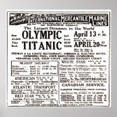 RMS Titanic Passenger Liner Newspaper Ad Poster (Vorne)