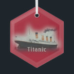 RMS Titanic Red Christmas Glass Ornament<br><div class="desc">RMS Titanic Red Christmas Glass Ornament. Dieses Design ist auch in der Verpackung von Papierblättern,  Packpapier Rollen und Geschenktaschen erhältlich. Dieses grafische Design zeigt meine ursprüngliche Ölmalerei Oceans_For_You Copyright 2/1995.</div>