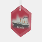 RMS Titanic Red Christmas Glass Ornament (Vorderseite Links)