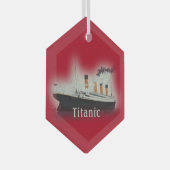RMS Titanic Red Christmas Glass Ornament (Vorderseite Rechts)