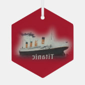 RMS Titanic Red Christmas Glass Ornament (Rückseite)