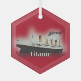 RMS Titanic Red Christmas Glass Ornament Aus Glas