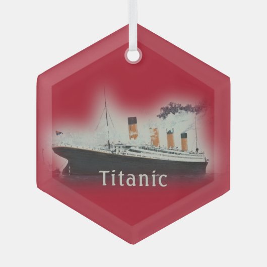 RMS Titanic Red Christmas Glass Ornament Aus Glas (Vorderseite)