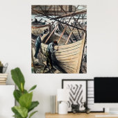 RMS Titanic Rettungsboote werden im Belfast gebaut Poster (Heimbüro)