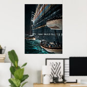 RMS Titanic Rettungsboote werden Vintag abgebaut Poster (Heimbüro)