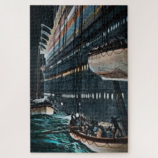 RMS Titanic Rettungsboote werden Vintag abgebaut Puzzle (Vertikal)