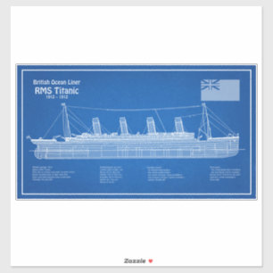 RMS Titanic Ship Blueprint Pläne ABD Aufkleber