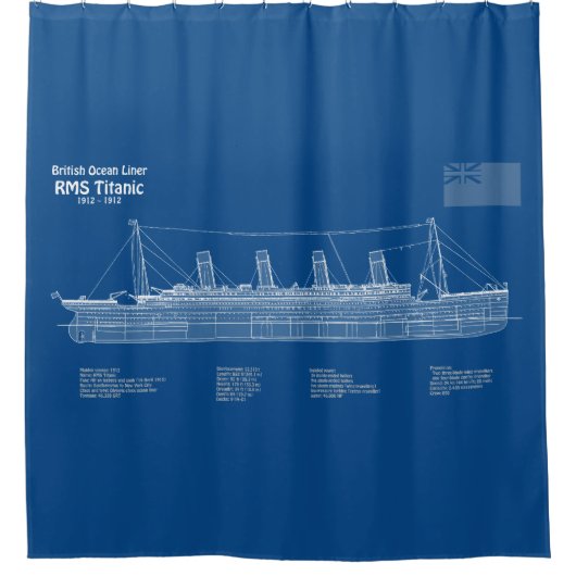 RMS Titanic Ship Blueprint Pläne ABD Duschvorhang (Vorderseite)