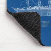 RMS Titanic Ship Blueprint Pläne ABD Mousepad (Ecke)