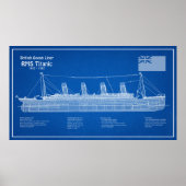 RMS Titanic Ship Blueprint Pläne ABD Poster (Vorne)