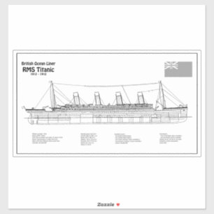 RMS Titanic Ship Blueprint Plans BD Aufkleber