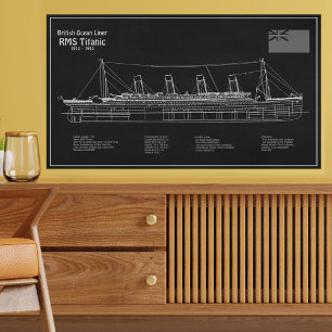 RMS Titanic Ship Blueprint Plans PBD Fotodruck