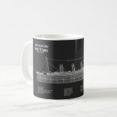 RMS Titanic Ship Blueprint Plans PBD Kaffeetasse (Vorderseite Links)