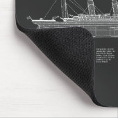 RMS Titanic Ship Blueprint Plans PBD Mousepad (Ecke)