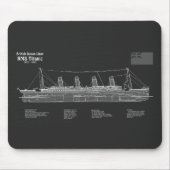 RMS Titanic Ship Blueprint Plans PBD Mousepad (Vorne)