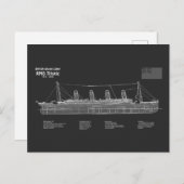 RMS Titanic Ship Blueprint Plans PBD Postkarte (Vorne/Hinten)