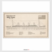 RMS Titanic Ship Blueprint Plans SD Aufkleber (Blatt)