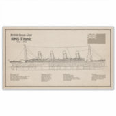 RMS Titanic Ship Blueprint Plans SD Aufkleber (Vorderseite)