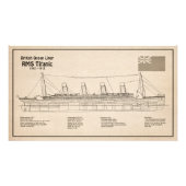 RMS Titanic Ship Blueprint Plans SD Fotodruck (Vorne)