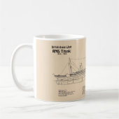 RMS Titanic Ship Blueprint Plans SD Kaffeetasse (Links)