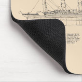 RMS Titanic Ship Blueprint Plans SD Mousepad (Ecke)