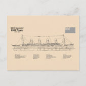 RMS Titanic Ship Blueprint Plans SD Postkarte (Vorderseite)