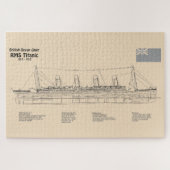 RMS Titanic Ship Blueprint Plans SD Puzzle (Horizontal)