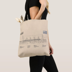 RMS Titanic Ship Blueprint Plans SD Tasche