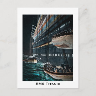 RMS Titanic Start der Rettungsboote Vintag Postkarte