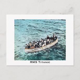 RMS Titanic Survivors in Rettungsbooten Vintag Postkarte