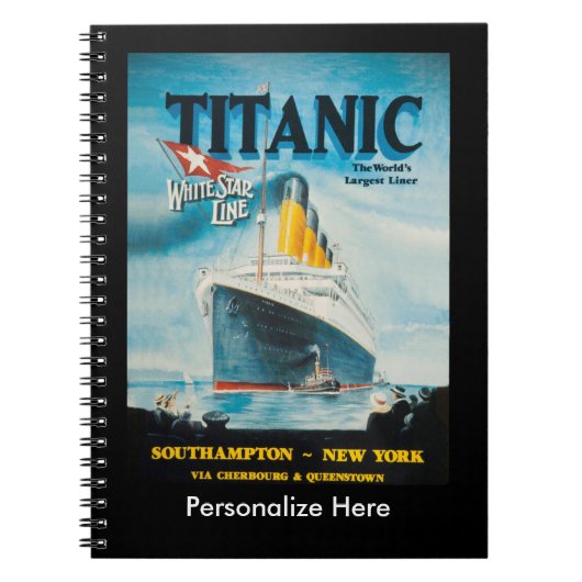 RMS Titanic Travel Ad Notizblock (Vorderseite)