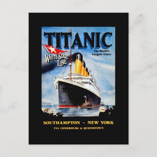 RMS Titanic Travel Ad Postkarte (Vorderseite)